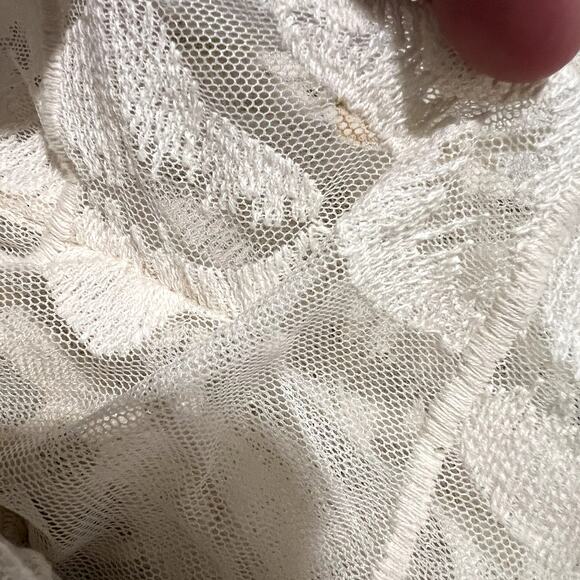 XCVI Lace Crochet Sheer Swim Cover Up Beach Women Size Large Cream Off White - Picture 2 of 12